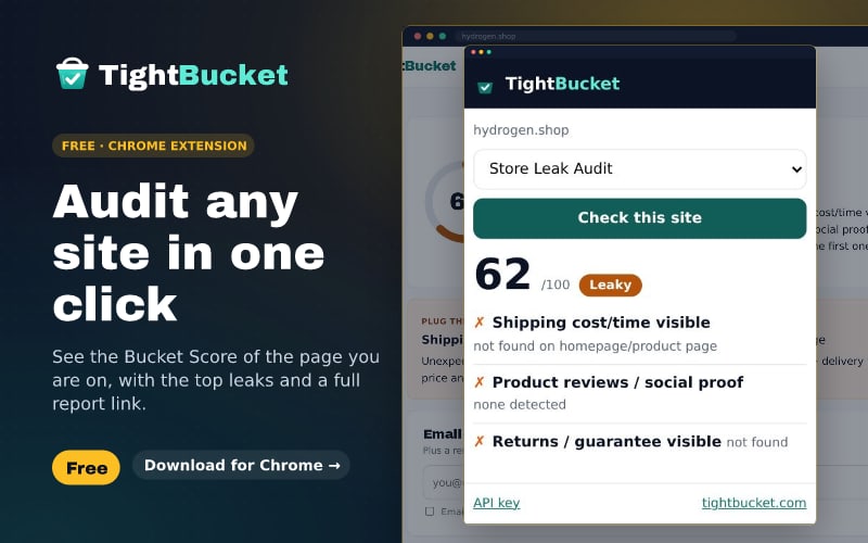 TightBucket for Chrome: Audit any site in one click
