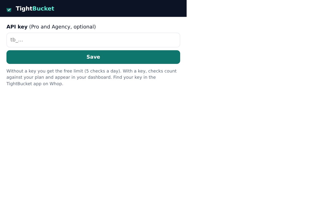 Options: paste your API key to use your plan.